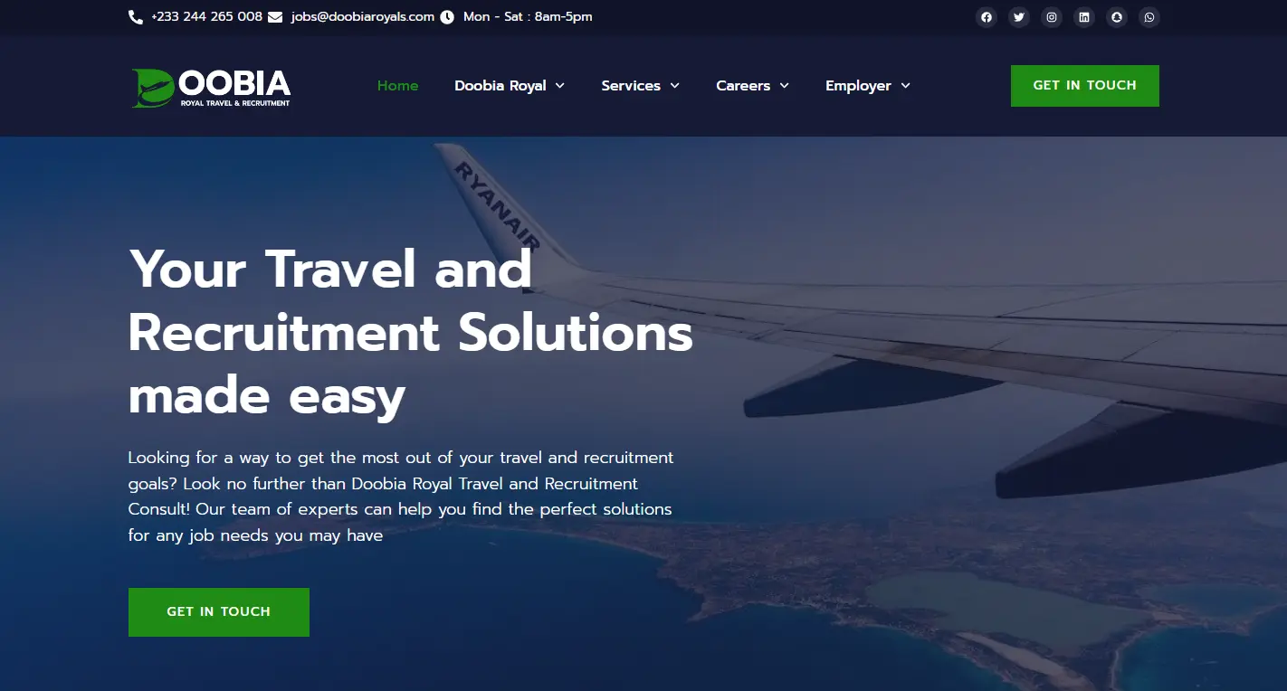 Doobia Royals Website Screenshot